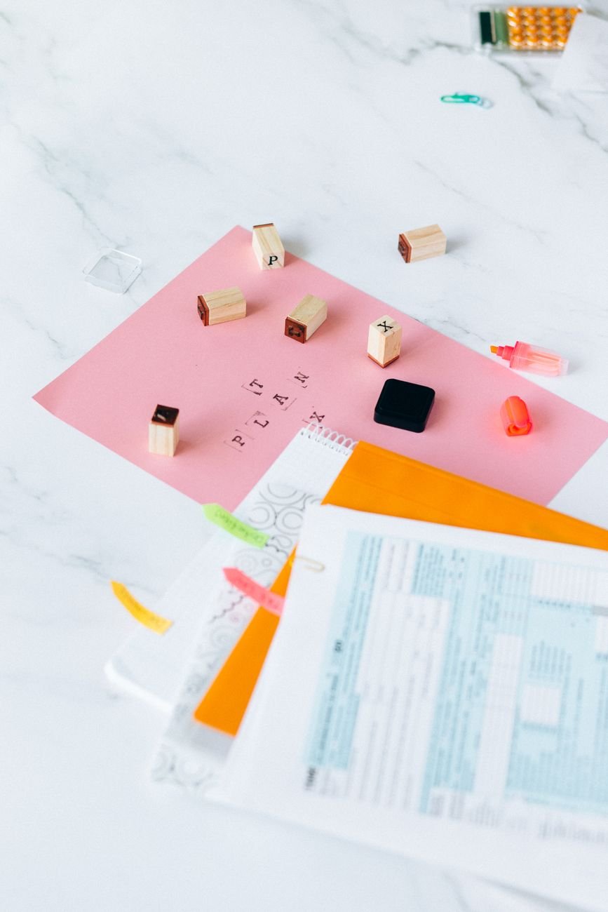 tax return form and notebooks on the table
